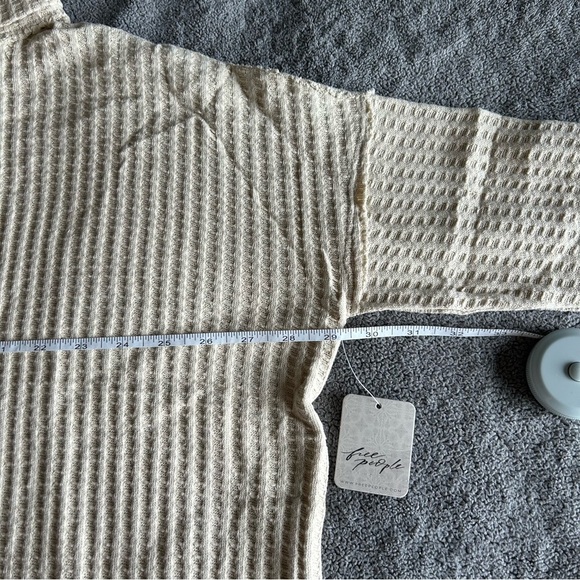Free People Juicy Long Sleeve Oversized Waffle Knit Sweater in Stone Cold Beige - Picture 14 of 16